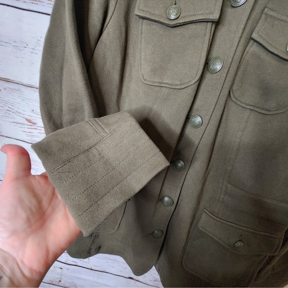 Torrid Army Green Terry Knit Military Style Ulitilty Jacket...size 2 - Picture 4 of 8